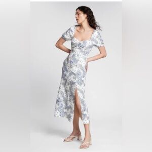 & Other Stories Blue Floral Midi Dress